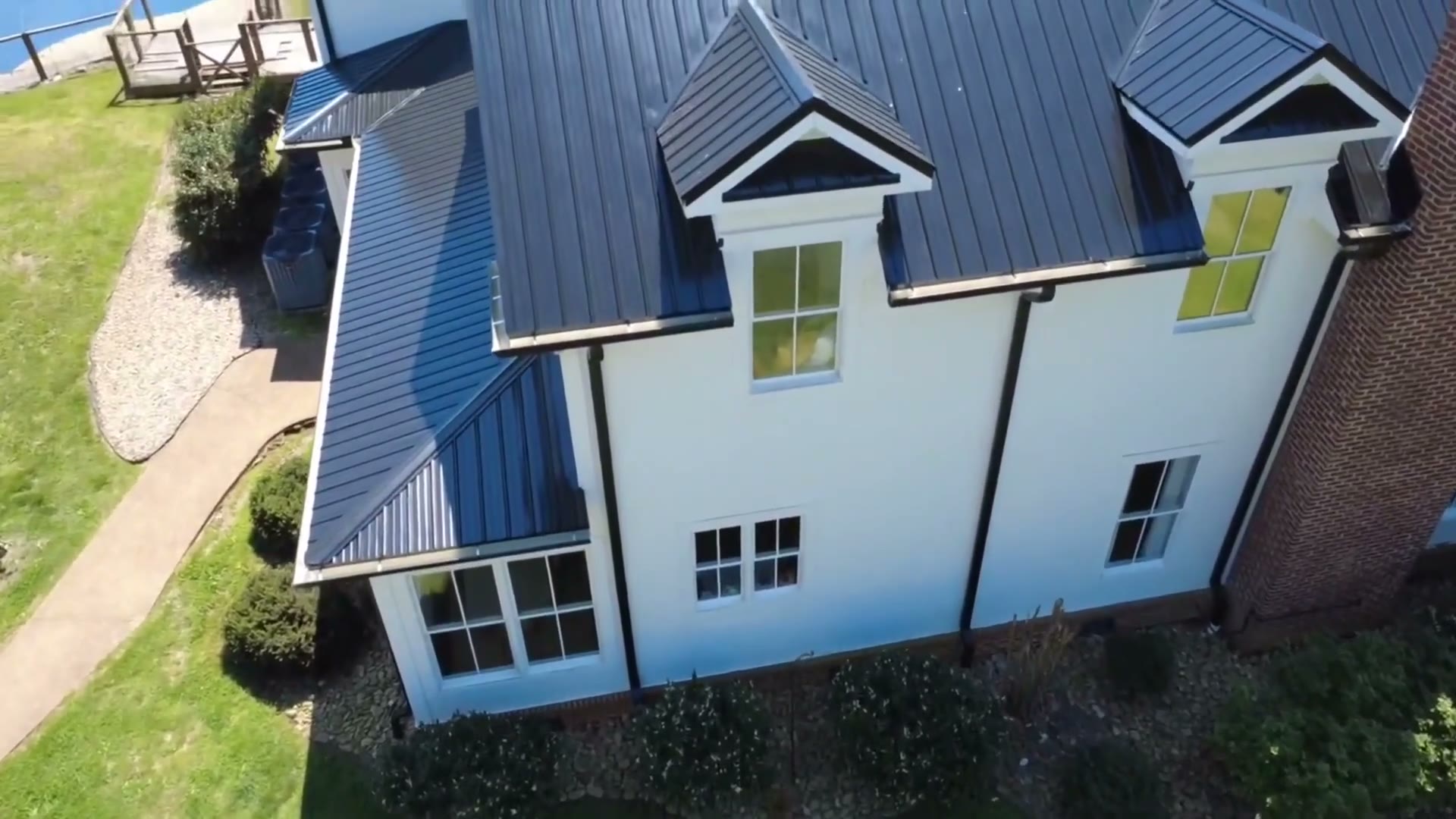 Aerial view of a finished BKR cabin roof in the Smoky Mountains